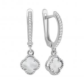 Серебряные серьги TALANT с фианитом и перламутром 14-72-0071-15044 фото