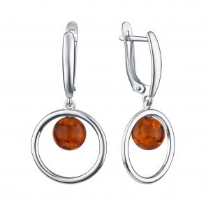 Серебряные серьги TALANT с янтарём 14-72-00K0-14017 фото