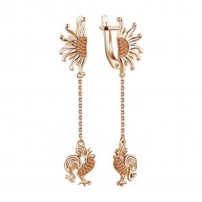 Серьги из золочёного серебра TALANT с фианитом 14-78-0007-17355 фото