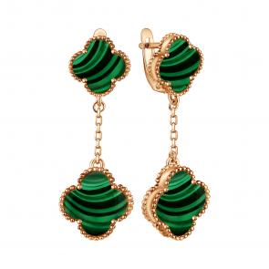 Серьги из золочёного серебра TALANT с малахитом 14-78-000X-11160 фото
