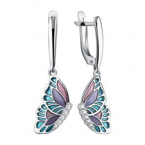 Серебряные серьги TALANT с витражной эмалью и фианитом 14-79-0001-17134 фото