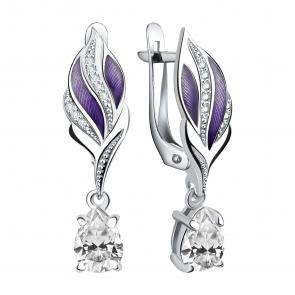 Серебряные серьги TALANT с фианитом и эмалью 14-79-0001-17191 фото