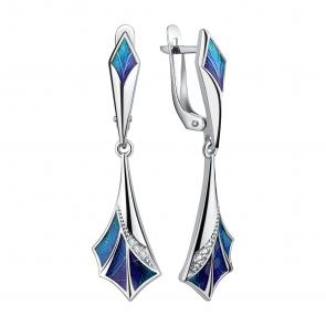 Серебряные серьги TALANT с фианитом и эмалью 14-79-0001-17194 фото