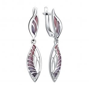 Серебряные серьги TALANT с фианитом и эмалью 14-79-0001-17196 фото