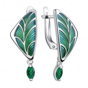 Серебряные серьги TALANT с фианитом и эмалью 14-79-0003-17195 фото