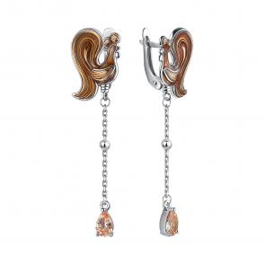 Серебряные серьги TALANT с фианитом и эмалью 14-79-0005-17356 фото