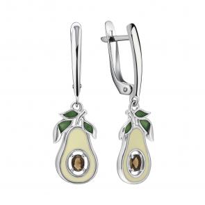 Серебряные серьги TALANT с фианитом и эмалью 14-79-0007-17139 фото