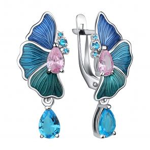 Серебряные серьги TALANT с фианитом и эмалью 14-79-000M-17128 фото