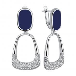Серебряные серьги TALANT с фианитом и эмалью 14-7B-0001-17258 фото