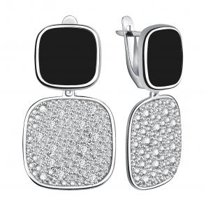 Серебряные серьги TALANT с фианитом и эмалью 14-7B-0001-17259 фото