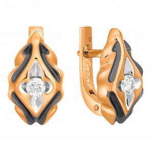 Золотые серьги Бренд Carat с бриллиантом 14010021470 фото