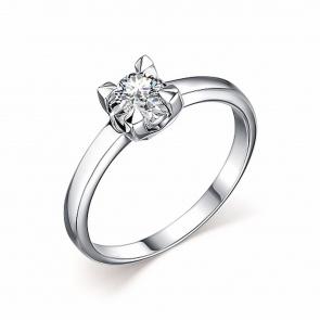 Кольцо из белого золота АЛЬКОР с бриллиантом 14174-200 фото