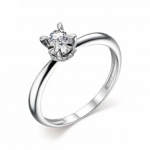 Кольцо из белого золота АЛЬКОР с бриллиантом 14279-200 фото