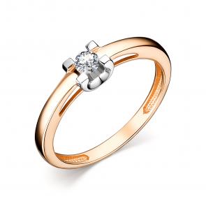Золотое кольцо АЛЬКОР с бриллиантом 14296-100 фото