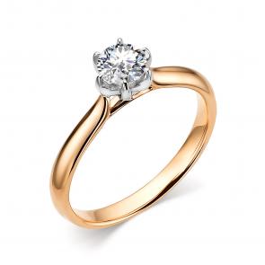 Золотое кольцо АЛЬКОР с бриллиантом 14312-КБ6 фото