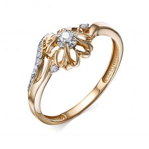 Золотое кольцо АЛЬКОР с бриллиантом 14333-100 фото