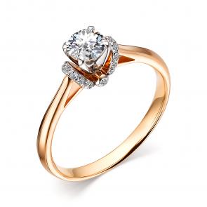 Золотое кольцо АЛЬКОР с бриллиантом 14347-КБ5 фото