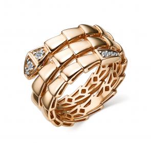 Золотое кольцо АЛЬКОР с бриллиантом 14450-100 фото