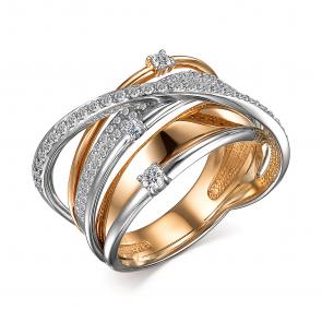 Золотое кольцо АЛЬКОР с бриллиантом 14743-100 фото