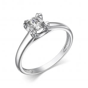 Кольцо из белого золота АЛЬКОР с бриллиантом 15221-200 фото