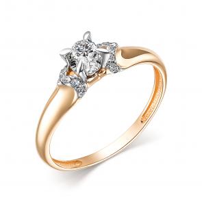 Золотое кольцо АЛЬКОР с бриллиантом 15222-100 фото