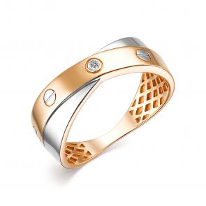 Золотое кольцо АЛЬКОР с бриллиантом 15229-100 фото