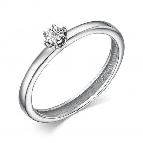 Кольцо из белого золота АЛЬКОР с бриллиантом 15319-200 фото