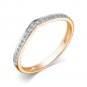 Золотое обручальное кольцо 2 мм АЛЬКОР с бриллиантом 15326-100 фото