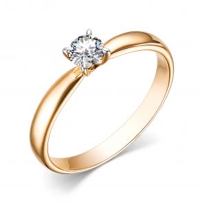 Золотое кольцо АЛЬКОР с бриллиантом 15394-100 фото