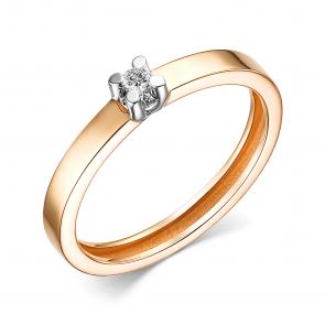 Золотое кольцо АЛЬКОР с бриллиантом 15430-100 фото