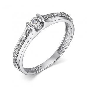 Кольцо из белого золота АЛЬКОР с бриллиантом 15529-200 фото