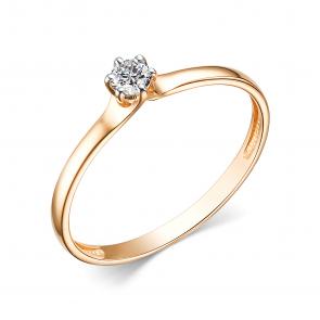 Золотое кольцо АЛЬКОР с бриллиантом 15570-100 фото