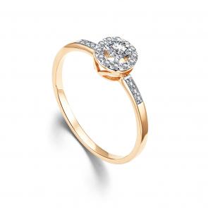 Золотое кольцо АЛЬКОР с бриллиантом 15674-100 фото