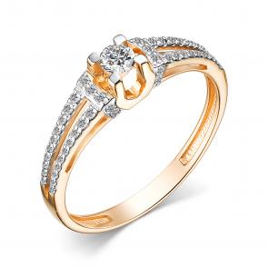 Золотое кольцо АЛЬКОР с бриллиантом 15726-100 фото