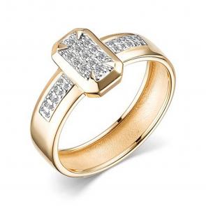 Золотое кольцо АЛЬКОР с бриллиантом 15743-100 фото