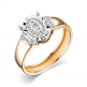 Золотое кольцо АЛЬКОР с бриллиантом 15745-100 фото