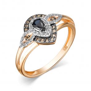 Золотое кольцо АЛЬКОР с бриллиантом и сапфиром 15802-170 фото