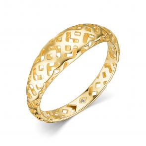 Кольцо из лимонного золота АЛЬКОР с бриллиантом 15845-300 фото