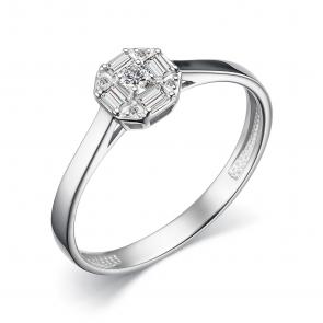 Кольцо из белого золота АЛЬКОР с бриллиантом 15867-200 фото