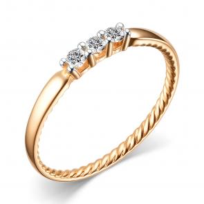 Золотое кольцо АЛЬКОР с бриллиантом 15871-100 фото