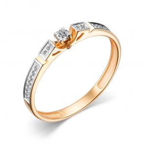 Золотое кольцо АЛЬКОР с бриллиантом 15882-100 фото