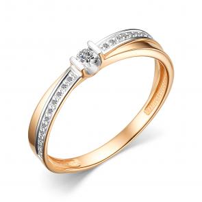 Золотое кольцо АЛЬКОР с бриллиантом 15883-100 фото