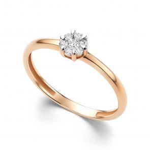 Золотое кольцо АЛЬКОР с бриллиантом 15954-100 фото