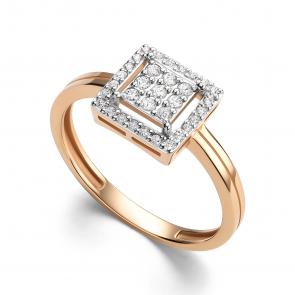 Золотое кольцо АЛЬКОР с бриллиантом 15976-100 фото