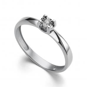 Кольцо из белого золота АЛЬКОР с бриллиантом 16013-200 фото