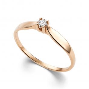 Золотое кольцо АЛЬКОР с бриллиантом 16015-100 фото