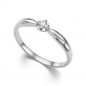 Кольцо из белого золота АЛЬКОР с бриллиантом 16042-200 фото