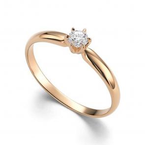 Золотое кольцо АЛЬКОР с бриллиантом 16048-100 фото