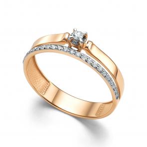 Золотое кольцо АЛЬКОР с бриллиантом 16109-100 фото