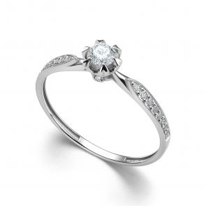 Кольцо из белого золота АЛЬКОР с бриллиантом 16122-200 фото